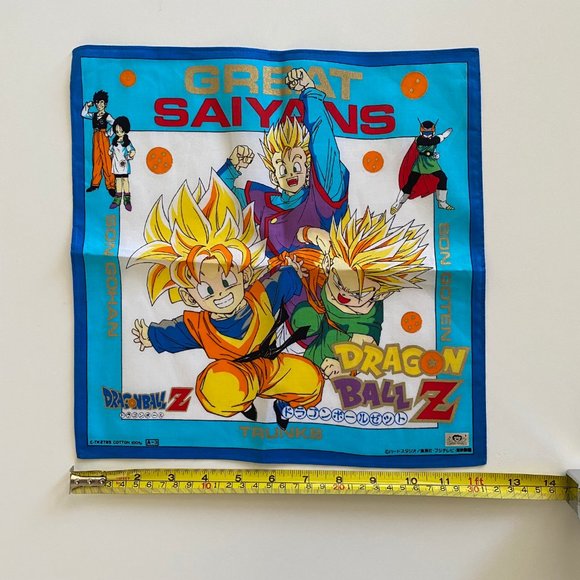 vintage 90s dragon ball z dbz handkerchief great saiyan new old stock - Picture 2 of 8